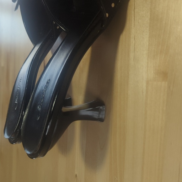 Women's black and white polkadot sandals. Size 8 Never worn. 2.5" flare heels - Picture 2 of 2